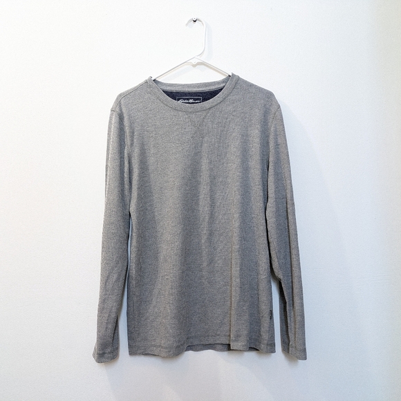 Eddie Bauer Other - Eddie Bauer Waffle Textured Long Sleeve‎ Gray Sleepwear Shirt Men’s Medium